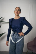 MAGLIA-BODY MANICA LUNGA NODO