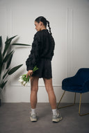 COORDINATO CAMICIA CON ROSE NERO