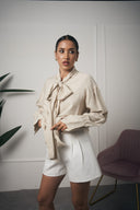 CAMICIA BEIGE FIOCCO