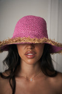 CAPPELLO IN PAGLIA ROSA