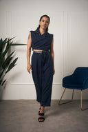 TAILLEUR GILET CON LACCI BLU