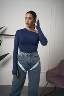 MAGLIA MANICA LUNGA BLU