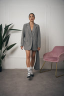 TAILLEUR BLAZER E GONNA GESSATO