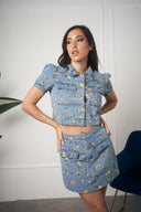 COORDINATO DENIM YELLOW FLOWERS