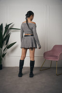 COORDINATO GRIGIO CON GONNA