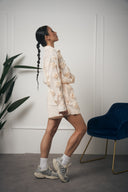 COORDINATO CAMICIA CON ROSE BEIGE