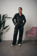 COORDINATO IN PELLE CROP
