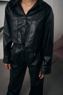 COORDINATO IN PELLE CROP