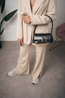 TAILLEUR BEIGE CON FASCIA SCURO