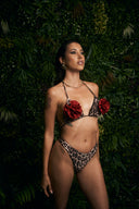 COSTUME 2pz LEOPARDATO CON ROSE