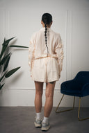 COORDINATO CAMICIA CON ROSE BEIGE