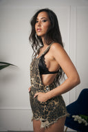 SALOPETTE SHORTS LEOPARDATA
