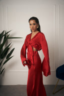 COORDINATO IN RASO ROSSO