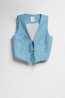 COORDINATO GILET CARGO AZZURRO