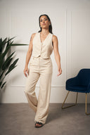 TAILLEUR GILET GESSATO BEIGE