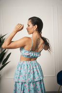 COORDINATO SKIRT VOLANT AZZURRO