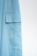 COORDINATO GILET CARGO AZZURRO