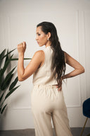 TAILLEUR GILET GESSATO BEIGE