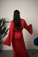 COORDINATO IN RASO ROSSO