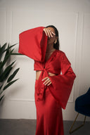 COORDINATO IN RASO ROSSO