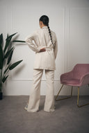 TAILLEUR BEIGE CON FASCIA CHIARO