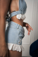COORDINATO DENIM CHIARO PIZZO