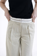 PANTALONE GESSATO BEIGE