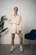 COORDINATO CAMICIA CON ROSE BEIGE