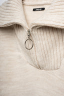 MAGLIONE ZIP BEIGE