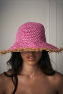 CAPPELLO IN PAGLIA ROSA