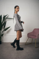 COORDINATO GRIGIO CON GONNA