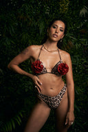 COSTUME 2pz LEOPARDATO CON ROSE
