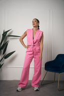 TAILLEUR ROSA GILET CON SPALLE IMBOTTITE