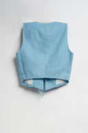COORDINATO GILET CARGO AZZURRO