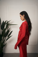 COORDINATO IN RASO ROSSO
