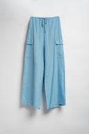 COORDINATO GILET CARGO AZZURRO