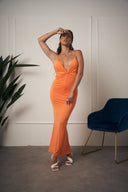 ABITO LUNGO SUMMER SCOLLO V ARANCIONE