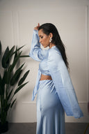 COORDINATO IN RASO AZZURRO