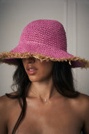 CAPPELLO IN PAGLIA ROSA