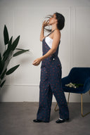 SALOPETTE BLU CUORI ROSSI