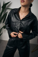 COORDINATO IN PELLE CROP