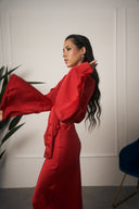COORDINATO IN RASO ROSSO