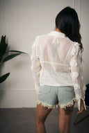 CAMICIA UNCINETTO CON FIORI