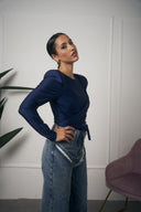 MAGLIA-BODY MANICA LUNGA NODO