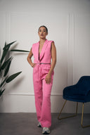 TAILLEUR ROSA GILET CON SPALLE IMBOTTITE
