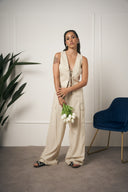 COORDINATO GILET CARGO BEIGE