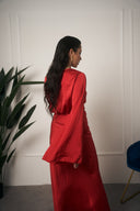 COORDINATO IN RASO ROSSO