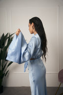 COORDINATO IN RASO AZZURRO