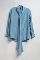 CAMICIA CON FIOCCO AZZURRA
