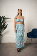 COORDINATO SKIRT VOLANT AZZURRO